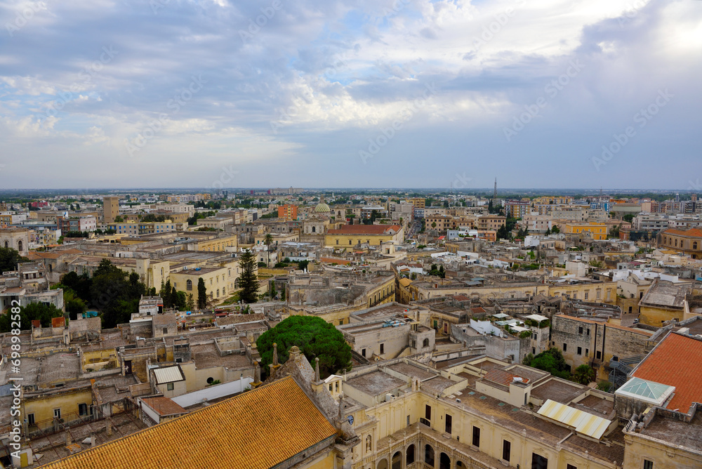 panorama seen from the top of the bell tower can be reached by lift Lecce Italy