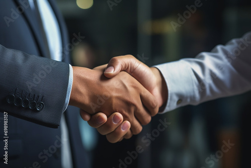 Businessmen making handshake with partner, greeting, dealing, merger and acquisition, business joint venture concept, for business