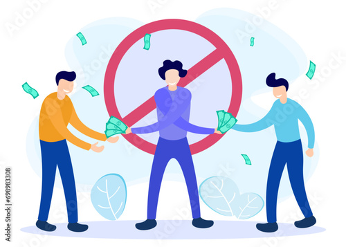 Illustration vector graphic cartoon character of money laundering