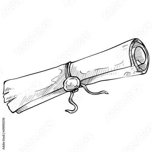 old scroll handdrawn illustration