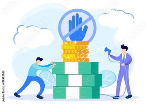 Illustration vector graphic cartoon character of money laundering