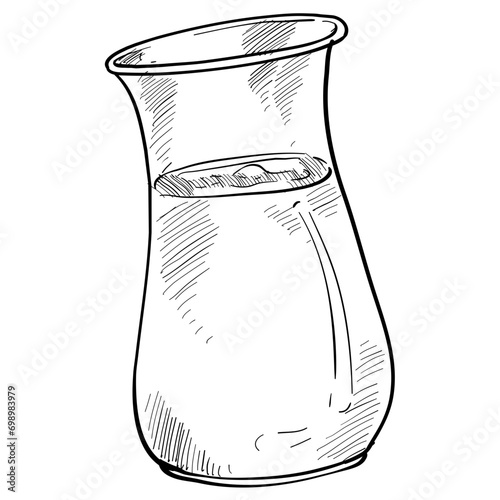 drinking water handdrawn illustration