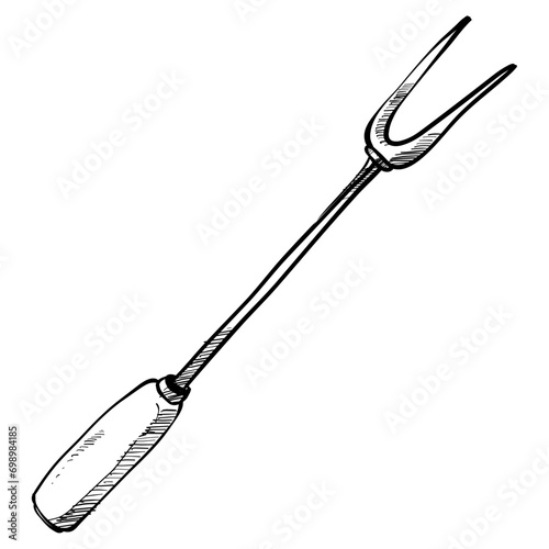 meat awl handdrawn illustration