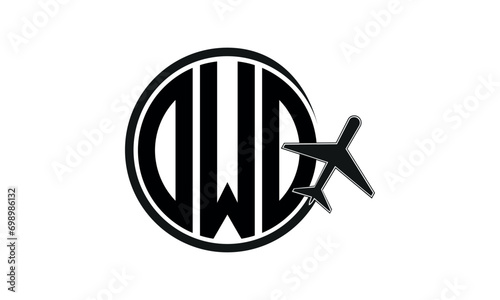 OWO three initial letter circle tour & travel agency logo design vector template. hajj Umrah agency, abstract, wordmark, business, monogram, minimalist, brand, company, flat, tourism agency, tourist