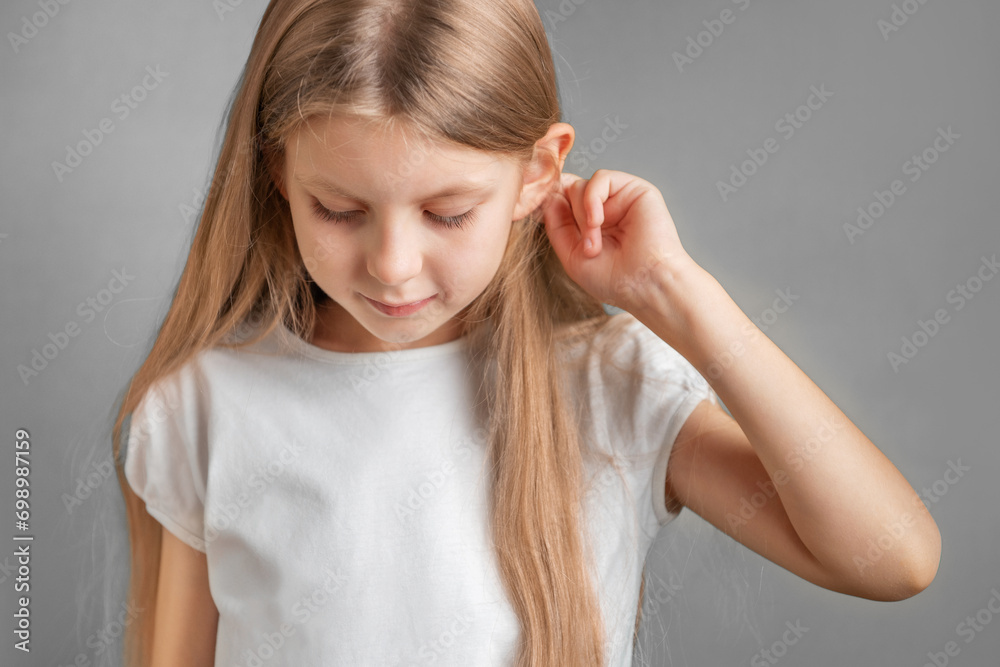 Portrait of cute little girl with long light hair Portrait of cute little girl with long light hair