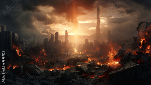 Foto World collapse doomsday scene