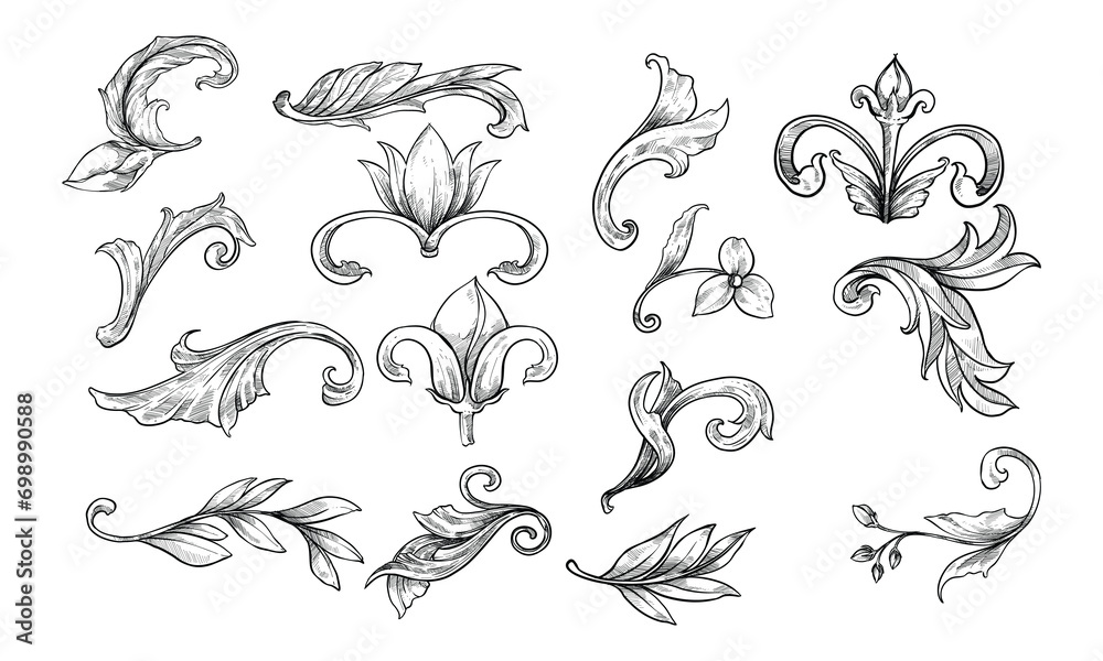 floral ornamental border handdrawn collection floral ornamental border handdrawn collection
