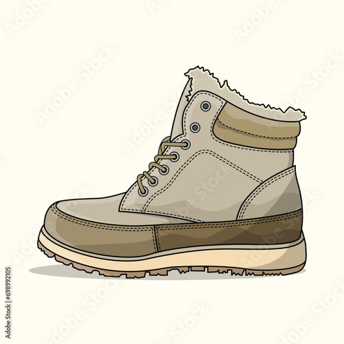 The Illustration of Safety Shoes Beige