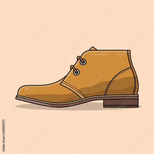The Illustration of Casual Work Shoes  High Ankle In Brown