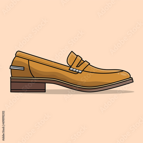 The Illustration of Casual Work Shoes Female In Brown