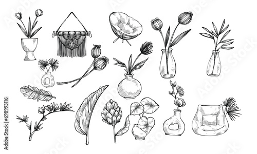 home decoration handdrawn collection