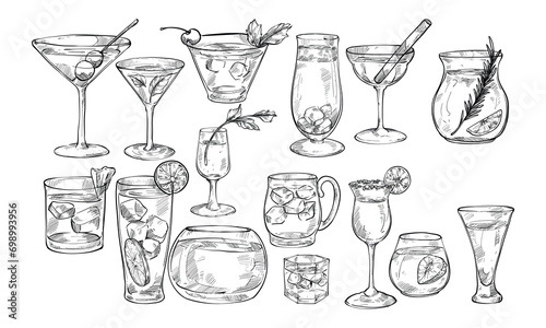 cocktail drink handdrawn collection