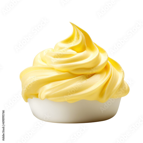yellow whipped cream swirl isolated on transparent background Remove png, Clipping Path, pen tool