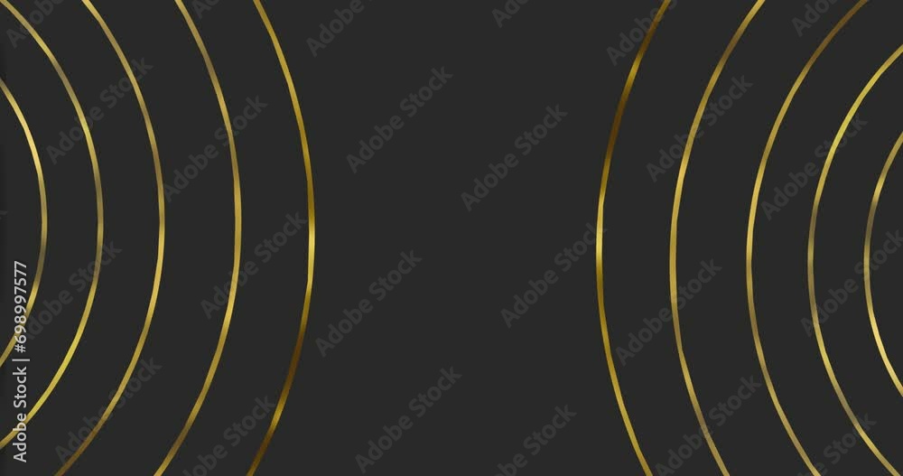 Luxury Futuristic Wavy Lines Motion Background Circles Curved Golden