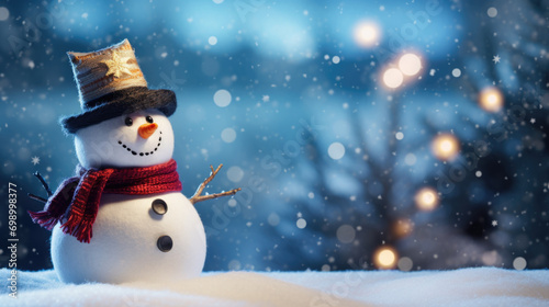 Frosty figure on winter background, seasonal joy and delight. © Valeriia