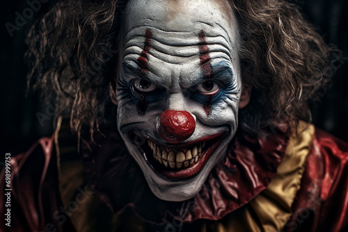 Circus performer clown magician showman in retro costume miracle time Generative AI photo