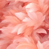 A close observation of soft pink feathers that radiate grace and peacefulness, mirroring the 2024 trending shade of peach fuzz