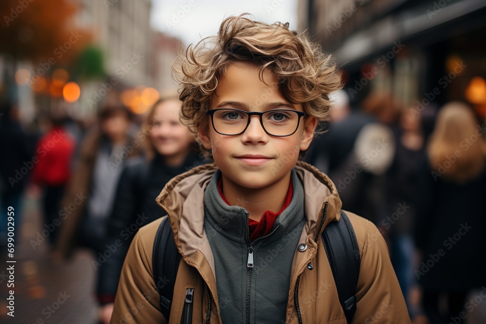 Fototapeta premium Young man standing on city street