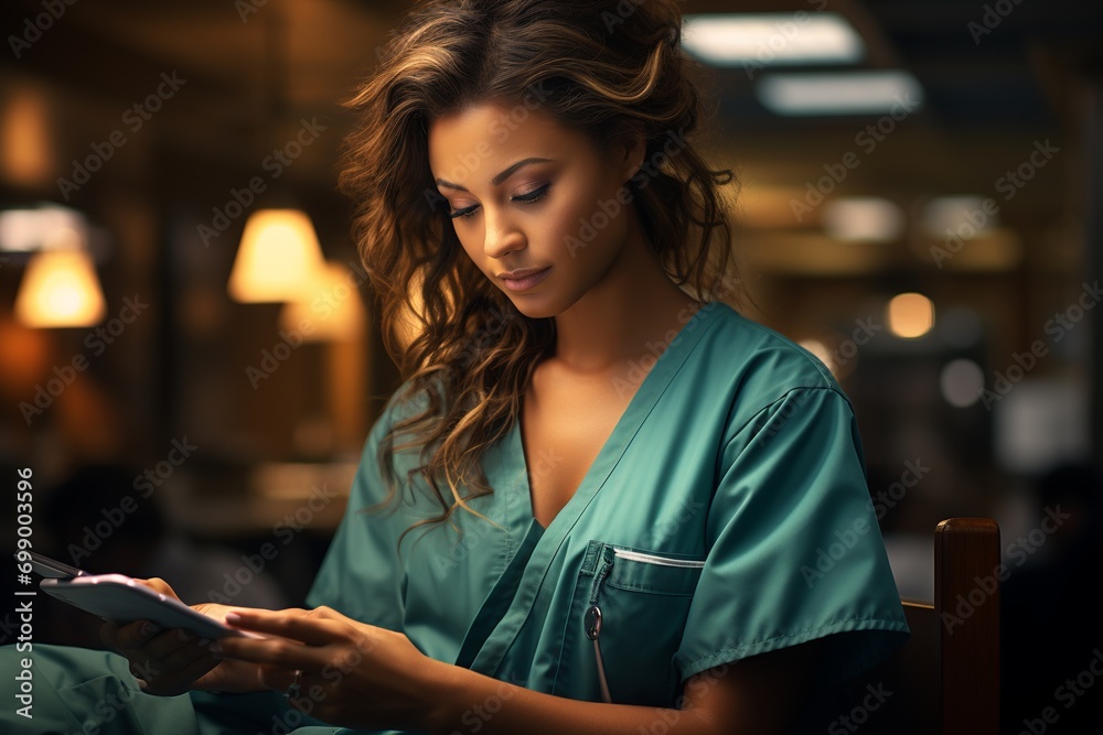 Young woman using smartphone in cafe
