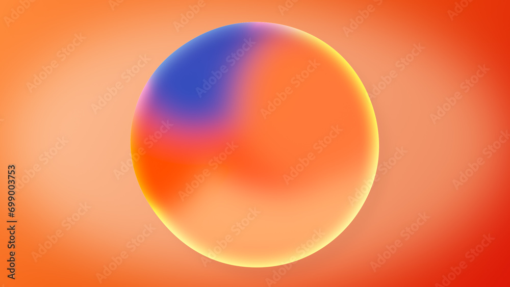 Abstract Animation of Orange blue Gradient colors on sphere