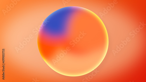 Abstract Animation of Orange blue Gradient colors on sphere