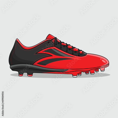 The Illustration of Football Shoes Fly  Red Hell