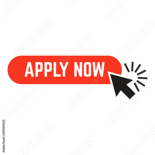 Apply now job submit button icon. Vector apply now button.