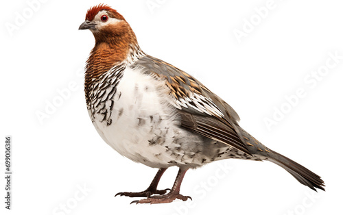 Majestic Willow Grouse in Natural Habitat Isolated on Transparent Background PNG.