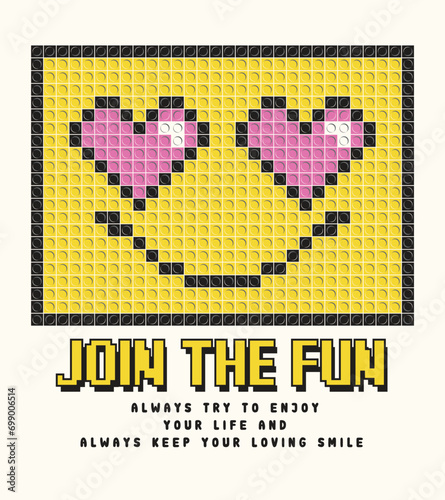 style slogan and smiley face from, yellow background, vector illustration for t-shirt prints, posters and other uses