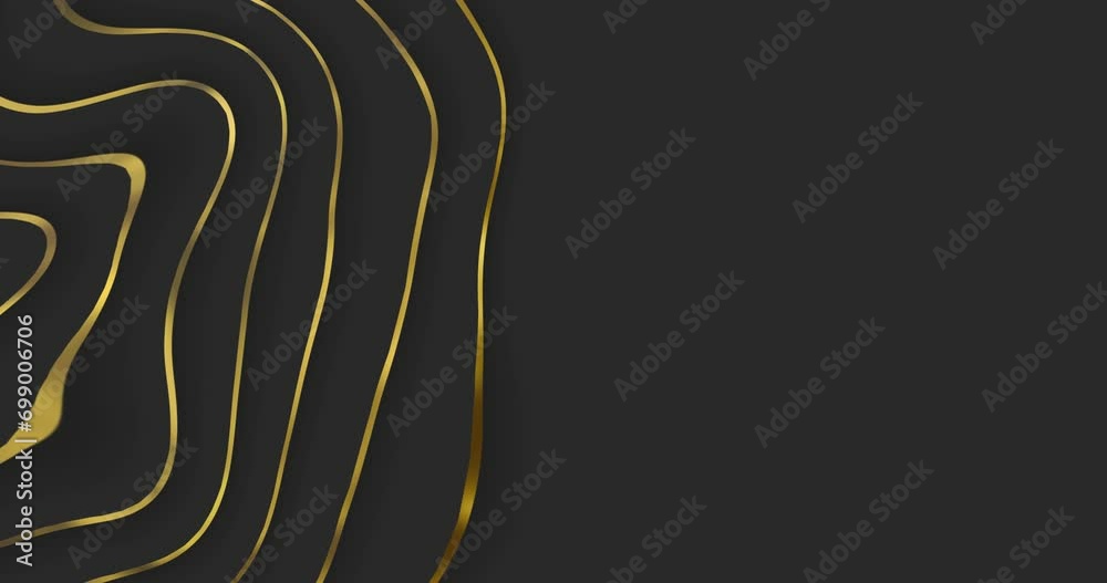 Luxury Futuristic Wavy Lines Motion Background Circles Curved Golden