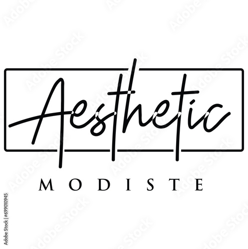 Vector flat icon logo aesthetic modiste isolated on a white background