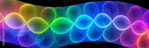 abstract background with fractal designs in rainbow colors for presentation, banner, love