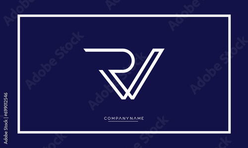 Alphabet letters icon logo RV or VR monogram