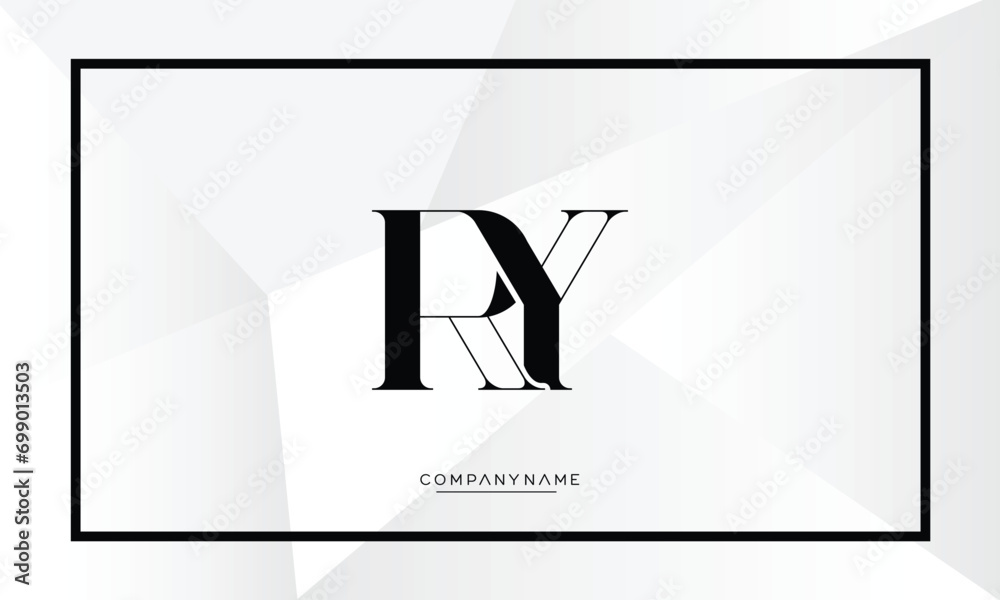 RY or YR Alphabet letters logo monogram