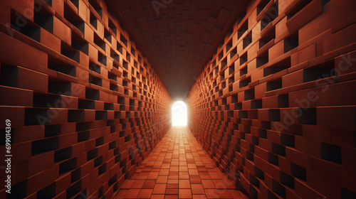Bricks corridor structure abstract background