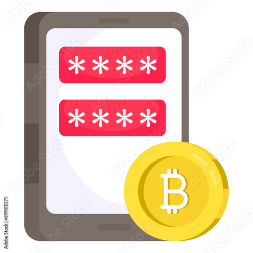 An icon design of mobile bitcoin login

