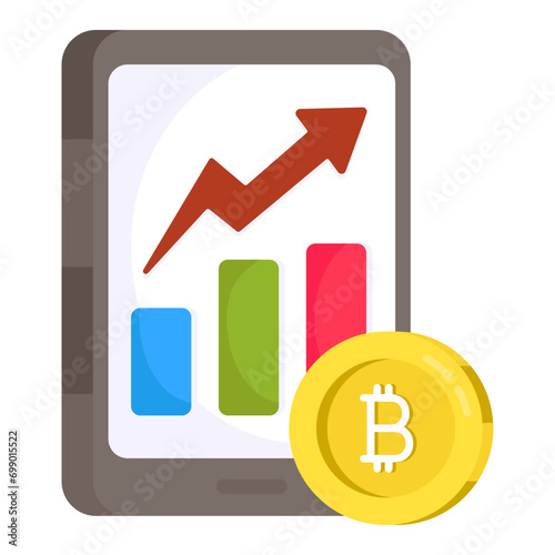 Premium download icon of mobile bitcoin analytics 

