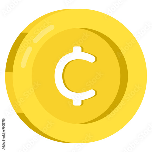 Perfect design icon of cent coin 

