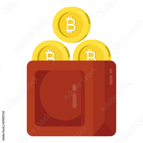 A unique design icon of bitcoin wallet 

