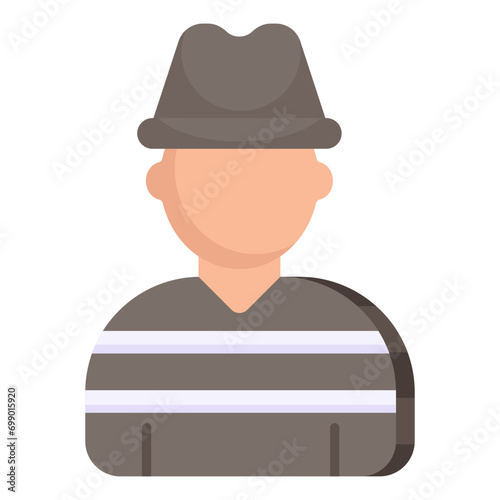Unique design icon of prisoner 

