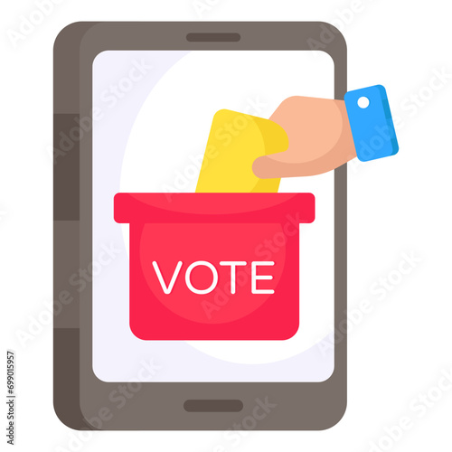 Conceptual flat design icon of ballot box

