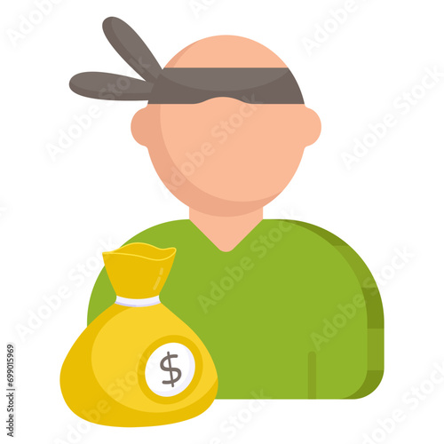Unique design icon of thief 


