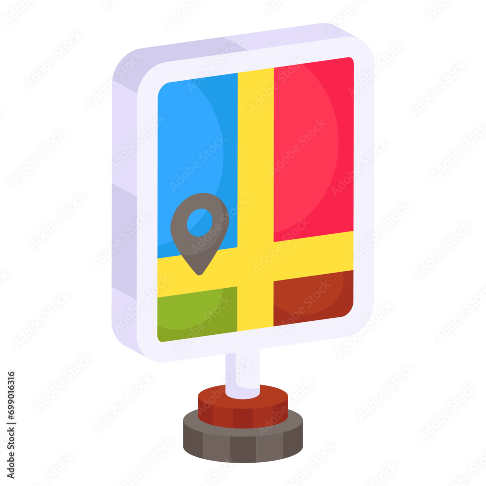 Editable design icon of location board
Editable design icon of location board