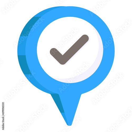 Unique design icon of verified location

