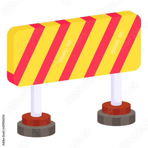 Trendy vector design of road block board

