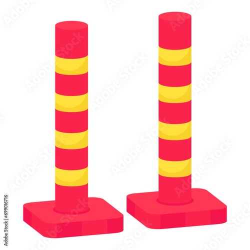 Trendy vector design of bollards

