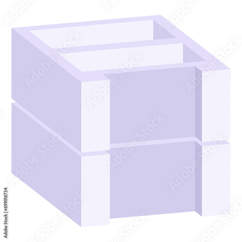 Conceptual flat design icon of concrete block

