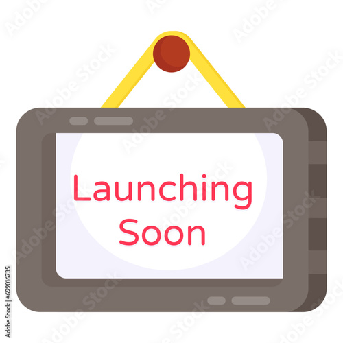Conceptual flat design icon of launching board

