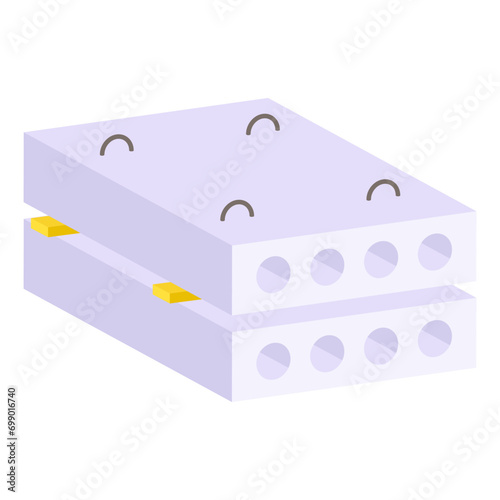 Conceptual flat design icon of concrete block

