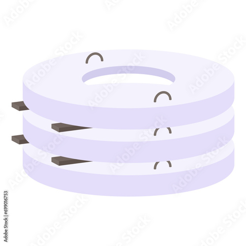 Conceptual flat design icon of cement block
